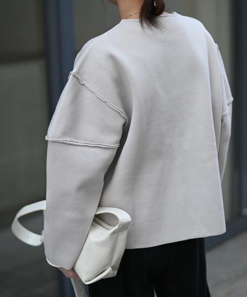 Marient(マリエント)の「ボリュームショルダージップCD(カーディガン/ボレロ・レディース・ライトグレー/チャコール・FREE)」の12枚目の写真