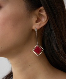 アクリル×メタルアシンメトリーピアス