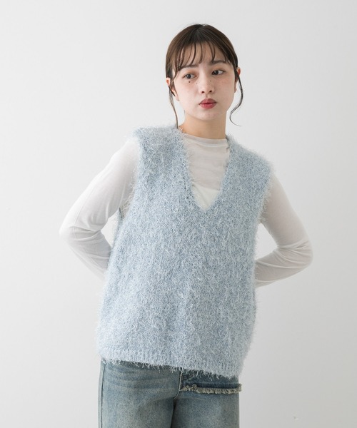OBLIラメフェザーニット ラメフェザーニット/シルバー【残り1点】 | ALL ITEM | OBLI