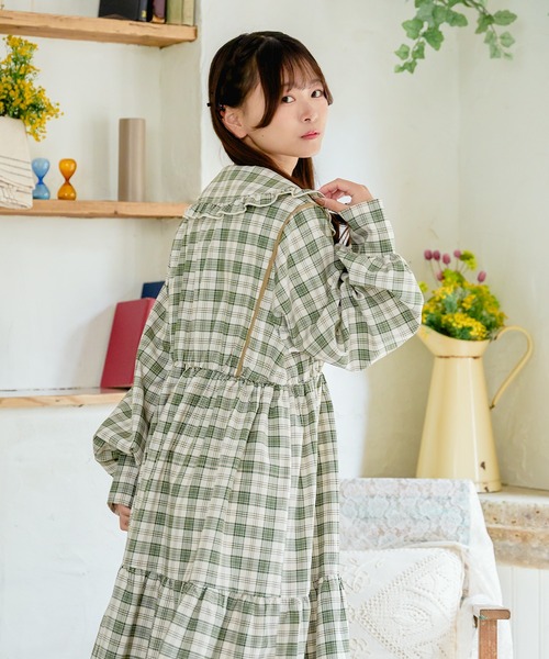 クティールとレトロ】パイピングアソートティアードワンピース