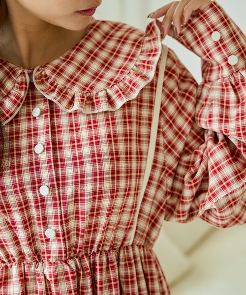 クティールとレトロ】パイピングアソートティアードワンピース