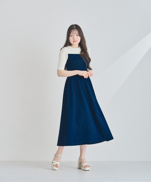 セール】ZOZO限定 2025春夏新作 配色ニットワンピース
