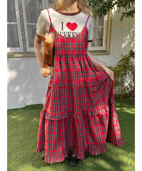 WC(ダブル シー)の「《EC限定★》ボリュームティアードキャミワンピース(ワンピース・レディース・ブルー/レッド/アイボリー・FREE)」の14枚目の写真