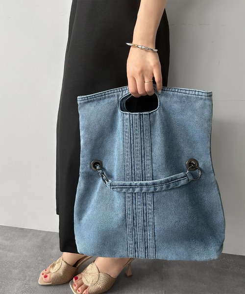 デニムショルダーバッグ セール】デニムチェーンショルダーバッグ（ショルダーバッグ）｜LOWO