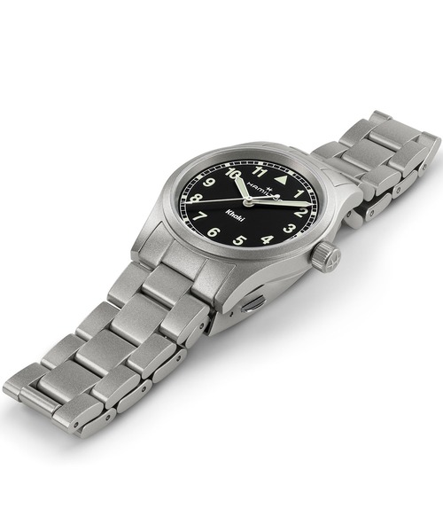 HAMILTON（ハミルトン）の「HAMILTON [ハミルトン] 腕時計 Khaki Field （カーキ フィールド）  クオーツ 33MM ブラック×シルバー（アナログ腕時計・レディース・ブラック・FREE）」の4枚目の写真