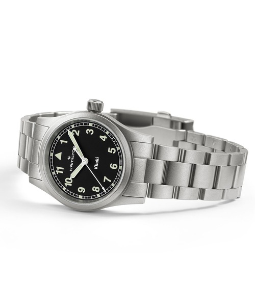 HAMILTON（ハミルトン）の「HAMILTON [ハミルトン] 腕時計 Khaki Field （カーキ フィールド）  クオーツ 33MM ブラック×シルバー（アナログ腕時計・レディース・ブラック・FREE）」の5枚目の写真