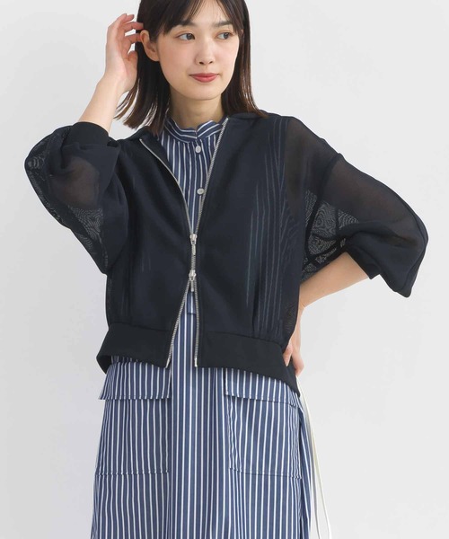 PICCIN(ピッチン)の「メッシュパーカー(パーカー・レディース・ブラック/オフホワイト/ネイビー・M)」の2枚目の写真