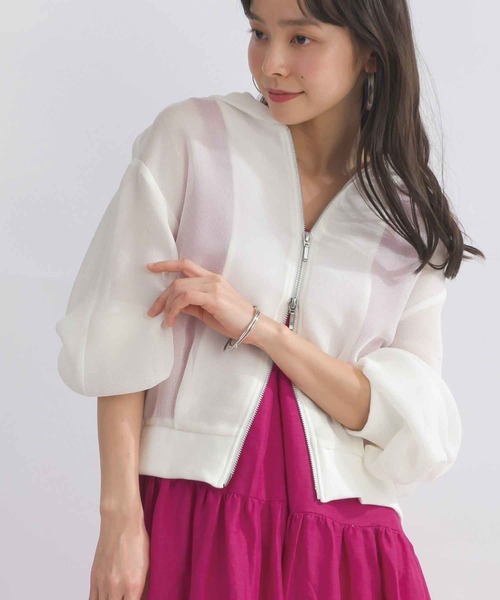 PICCIN(ピッチン)の「メッシュパーカー(パーカー・レディース・ブラック/オフホワイト/ネイビー・M)」の3枚目の写真