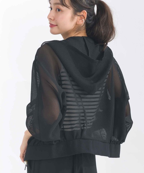 PICCIN(ピッチン)の「メッシュパーカー(パーカー・レディース・ブラック/オフホワイト/ネイビー・M)」の1枚目の写真