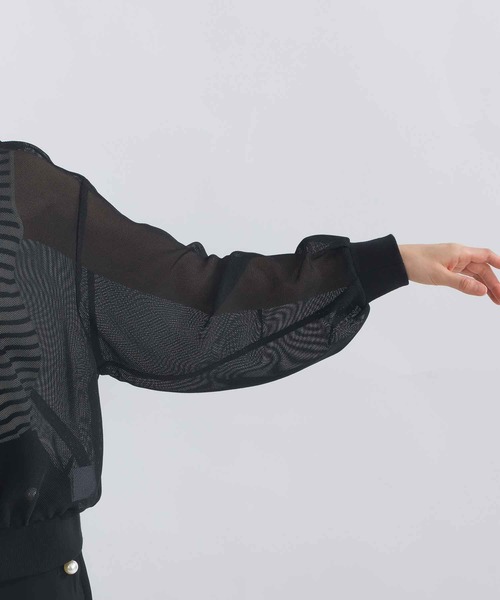 PICCIN(ピッチン)の「メッシュパーカー(パーカー・レディース・ブラック/オフホワイト/ネイビー・M)」の16枚目の写真