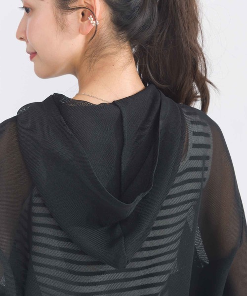 PICCIN(ピッチン)の「メッシュパーカー(パーカー・レディース・ブラック/オフホワイト/ネイビー・M)」の14枚目の写真