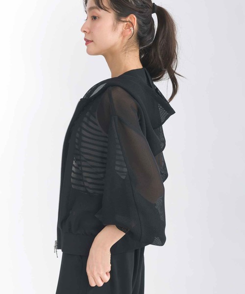 PICCIN(ピッチン)の「メッシュパーカー(パーカー・レディース・ブラック/オフホワイト/ネイビー・M)」の10枚目の写真