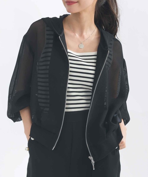 PICCIN(ピッチン)の「メッシュパーカー(パーカー・レディース・ブラック/オフホワイト/ネイビー・M)」の11枚目の写真