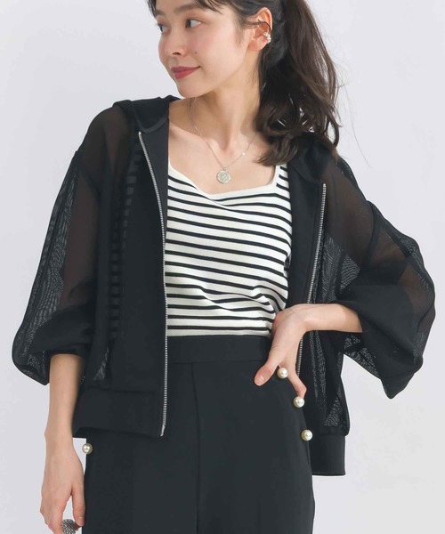 PICCIN(ピッチン)の「メッシュパーカー(パーカー・レディース・ブラック/オフホワイト/ネイビー・M)」の8枚目の写真