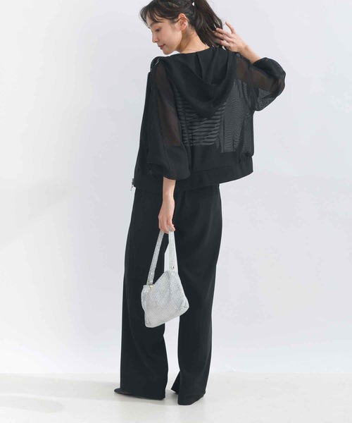 PICCIN(ピッチン)の「メッシュパーカー(パーカー・レディース・ブラック/オフホワイト/ネイビー・M)」の4枚目の写真