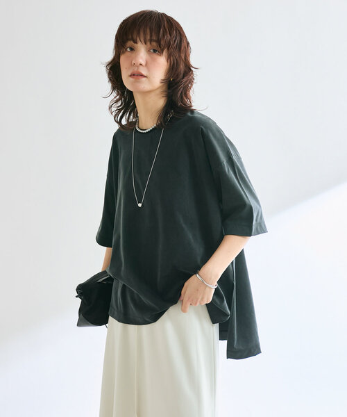 RIVE DROITE(リヴドロワ)の「【セットアップ可】キュプラオーバーTee(Tシャツ/カットソー・レディース・ホワイト系その他/チャコールグレー/ブラック・FREE)」の20枚目の写真