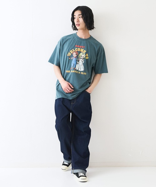 UNIIT(ユニット)の「【Child's Play/チャイルドプレイ】 オリジナルデザイン パウダーブリーチ加工 Tシャツ CHUCKY チャッキー ティファニー ヴィンテージライク 古着ライク(Tシャツ/カットソー・メンズ・ダークグリーン/ブラック・LARGE/MEDIUM/X-LARGE)」の16枚目の写真