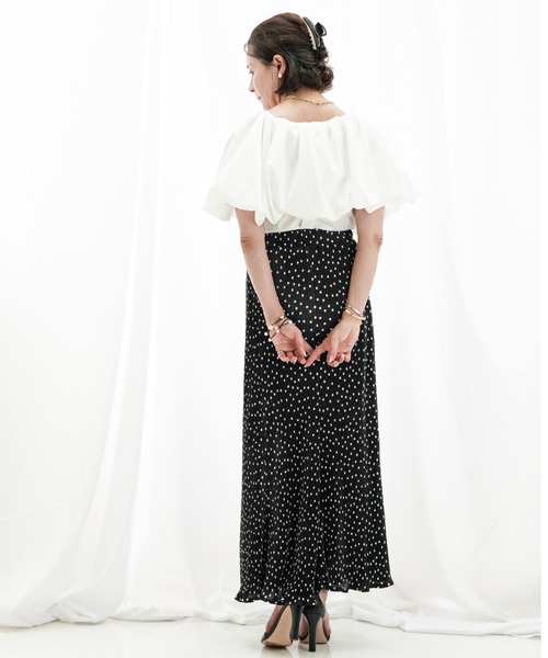 a lot of love(ア ロット オブ ラブ)の「メローロックフリル ドット柄スカート(スカート・レディース・オフホワイト/ブラック・FREE)」の18枚目の写真