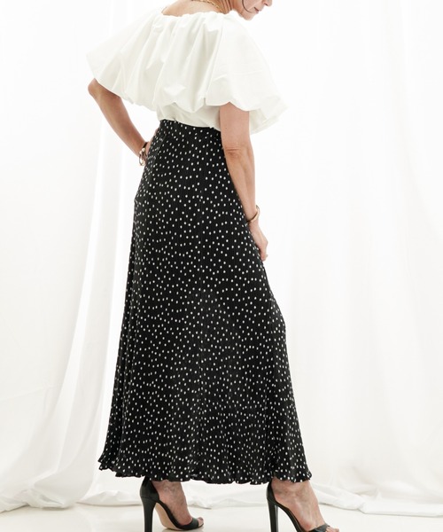 a lot of love(ア ロット オブ ラブ)の「メローロックフリル ドット柄スカート(スカート・レディース・オフホワイト/ブラック・FREE)」の16枚目の写真