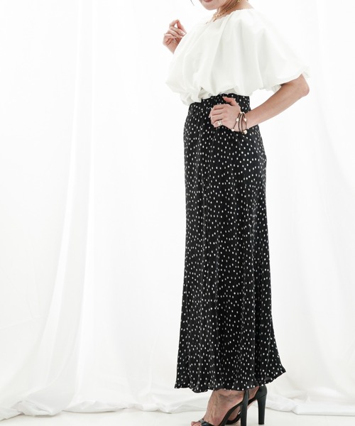 a lot of love(ア ロット オブ ラブ)の「メローロックフリル ドット柄スカート(スカート・レディース・オフホワイト/ブラック・FREE)」の17枚目の写真