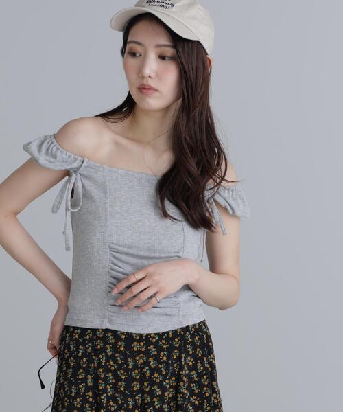 FREE'S MART（フリーズマート）の「◆オフショルリボンカットソー（Tシャツ/カットソー・レディース・グレー/ブラック/ホワイト・FREE）」の15枚目の写真