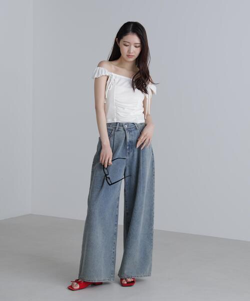 FREE'S MART（フリーズマート）の「◆オフショルリボンカットソー（Tシャツ/カットソー・レディース・グレー/ブラック/ホワイト・FREE）」の22枚目の写真