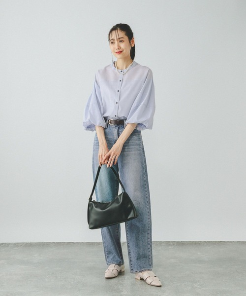 GLOBAL WORK(グローバルワーク)の「袖バルーンブラウス8分袖/288616(シャツ/ブラウス・レディース・ホワイト系その他/サックスブルー/オフホワイト/ネイビー系8/グレー系その他・LARGE/MEDIUM)」の15枚目の写真