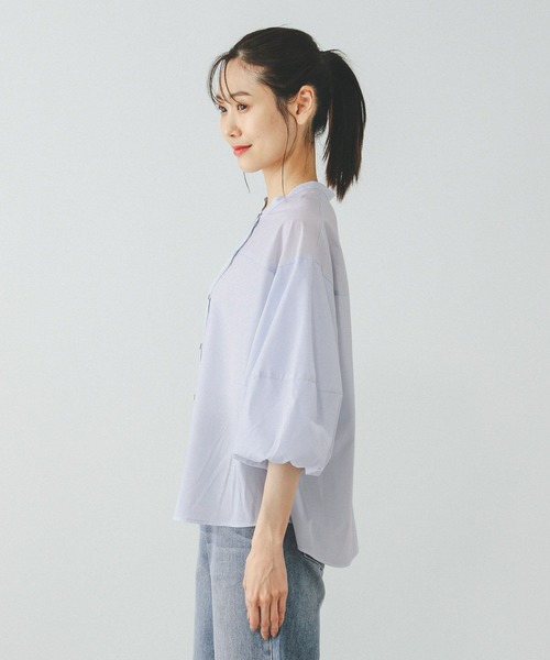 GLOBAL WORK(グローバルワーク)の「袖バルーンブラウス8分袖/288616(シャツ/ブラウス・レディース・ホワイト系その他/サックスブルー/オフホワイト/ネイビー系8/グレー系その他・LARGE/MEDIUM)」の12枚目の写真