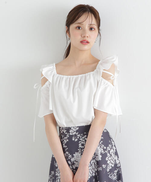 PROPORTION BODY DRESSING（プロポーションボディドレッシング）の「フリルリボンブラウス / 1215110509（シャツ/ブラウス・レディース・ホワイト/ネイビー/カーキ・FREE）」の7枚目の写真