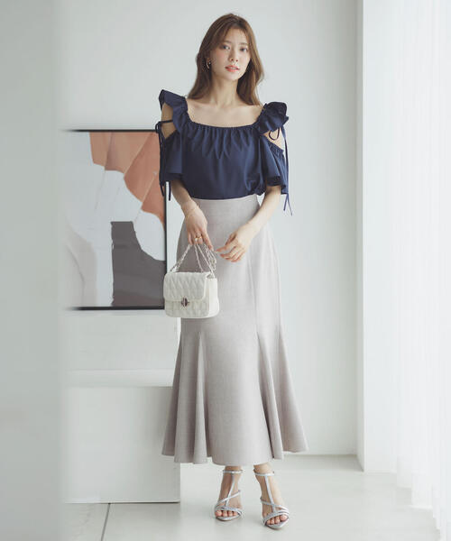 PROPORTION BODY DRESSING（プロポーションボディドレッシング）の「フリルリボンブラウス / 1215110509（シャツ/ブラウス・レディース・ホワイト/ネイビー/カーキ・FREE）」の3枚目の写真