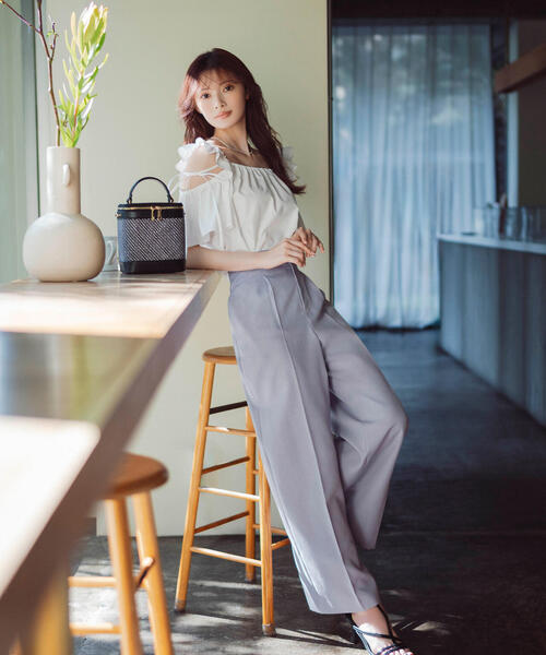 PROPORTION BODY DRESSING（プロポーションボディドレッシング）の「フリルリボンブラウス / 1215110509（シャツ/ブラウス・レディース・ホワイト/ネイビー/カーキ・FREE）」の2枚目の写真