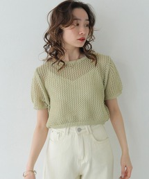【CLEIO】クロップドメッシュニット CROPPED MESH KNIT/737-13677
