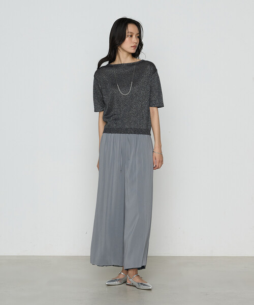 K.T KIYOKO TAKASE（キヨコタカセ）の「ラメリネンニット プルオーバー（ニット/セーター・レディース・ベージュ/チャコール/レモンイエロー・11号/9号）」の4枚目の写真