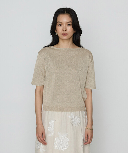 K.T KIYOKO TAKASE（キヨコタカセ）の「ラメリネンニット プルオーバー（ニット/セーター・レディース・ベージュ/チャコール/レモンイエロー・11号/9号）」の20枚目の写真