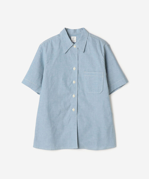 ブラウス シャツ ANATOMICA | シャンブレー オープンカラー半袖シャツ WOMEN レディース ANATOMICA ブラウス シャツ | シャンブレー オープンカラー半袖