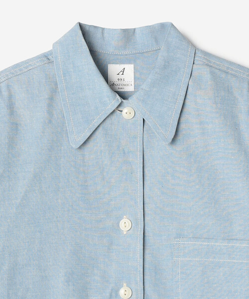 ANATOMICA | シャンブレー オープンカラー半袖シャツ WOMEN