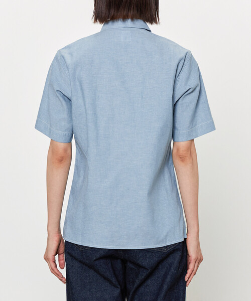 ブラウス シャツ ANATOMICA | シャンブレー オープンカラー半袖シャツ WOMEN レディース ANATOMICA ブラウス シャツ | シャンブレー オープンカラー半袖