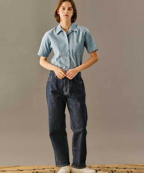 ANATOMICA | シャンブレー オープンカラー半袖シャツ WOMEN