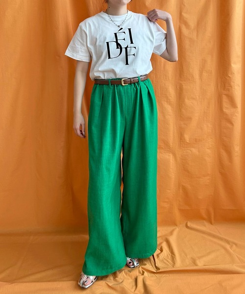 LHELBIE（レルビエ）の「リネンライクワイドパンツ（その他パンツ・レディース・グリーン/ブラック/ライトベージュ/グレイッシュベージュ・M）」の17枚目の写真