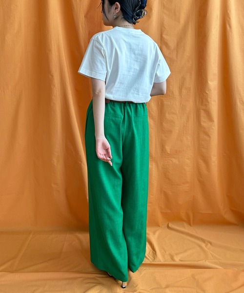 LHELBIE（レルビエ）の「リネンライクワイドパンツ（その他パンツ・レディース・グリーン/ブラック/ライトベージュ/グレイッシュベージュ・M）」の19枚目の写真