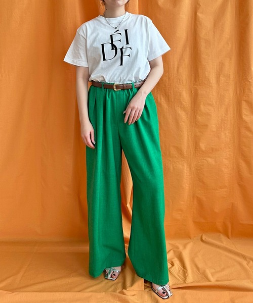 LHELBIE（レルビエ）の「リネンライクワイドパンツ（その他パンツ・レディース・グリーン/ブラック/ライトベージュ/グレイッシュベージュ・M）」の20枚目の写真