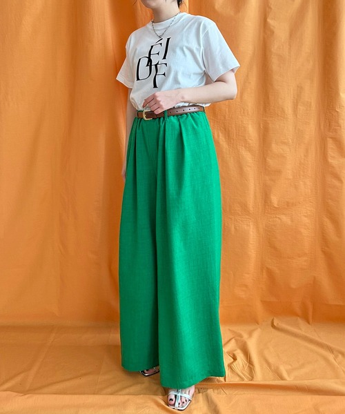 LHELBIE（レルビエ）の「リネンライクワイドパンツ（その他パンツ・レディース・グリーン/ブラック/ライトベージュ/グレイッシュベージュ・M）」の21枚目の写真