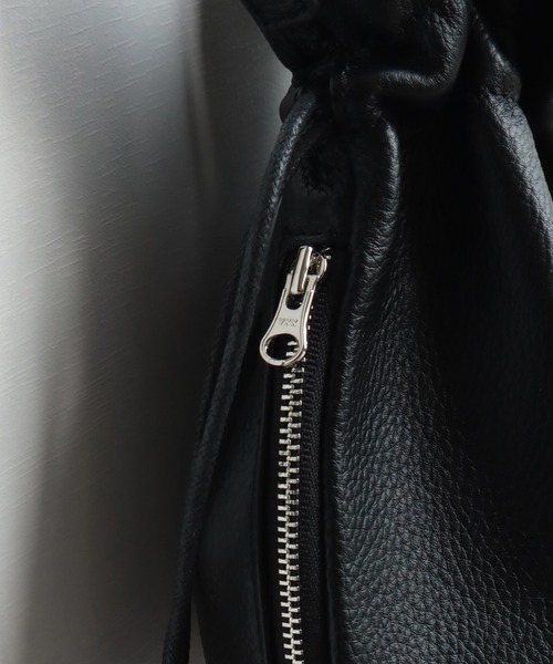 ADAMPATEK/アダムパテック】new shrink lether drawstring minibag