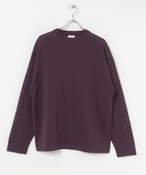 crepuscule（クレプスキュール）の「『別注』crepuscule×UR　Washi Knit Long-Sleeve T-shirts（ニット/セーター・メンズ・ダークブラウン/パープル/ブラック・1/2）」の4枚目の写真