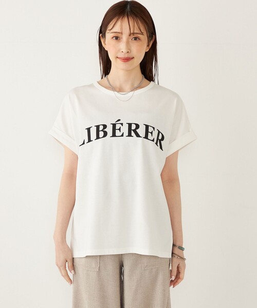 SHIPS Colors:〈接触冷感・UVカット〉ビッグロゴ ドルマン T