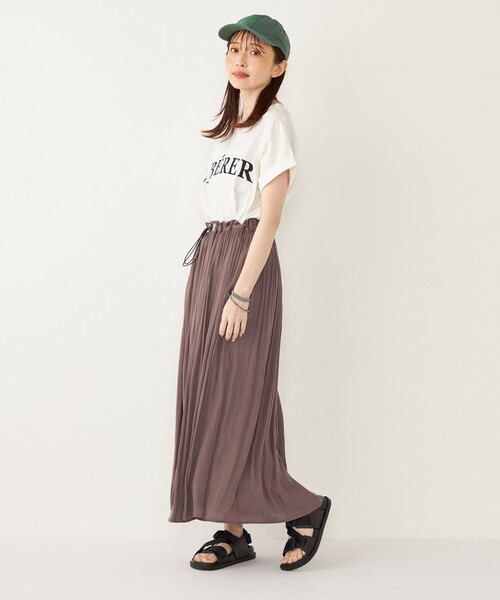 SHIPS Colors:〈接触冷感・UVカット〉ビッグロゴ ドルマン T
