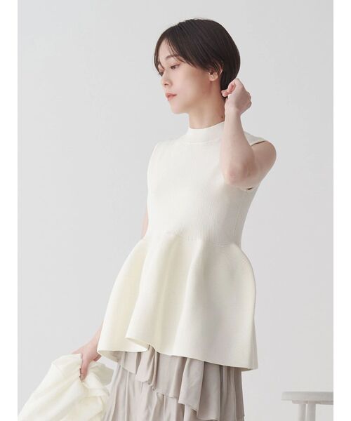 ニット セーター ハイネックペプラムニット レディース セール】ハイネックペプラムニット（ニット/セーター）｜TONAL