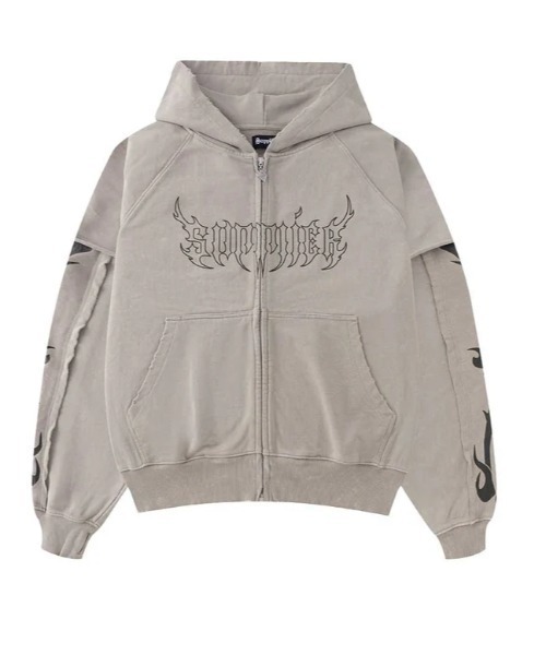 SUPPLIER/サプライヤー/Fire Bones Layered Slev Zip Hoodie（パーカー 