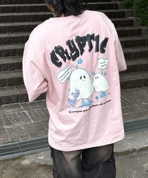 ビッグシルエット ゴーストルミナス発泡バックプリント半袖Tシャツ カットソー メンズ レディース