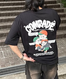 ビッグシルエット ゴーストルミナス発泡バックプリント半袖Tシャツ カットソー メンズ レディース